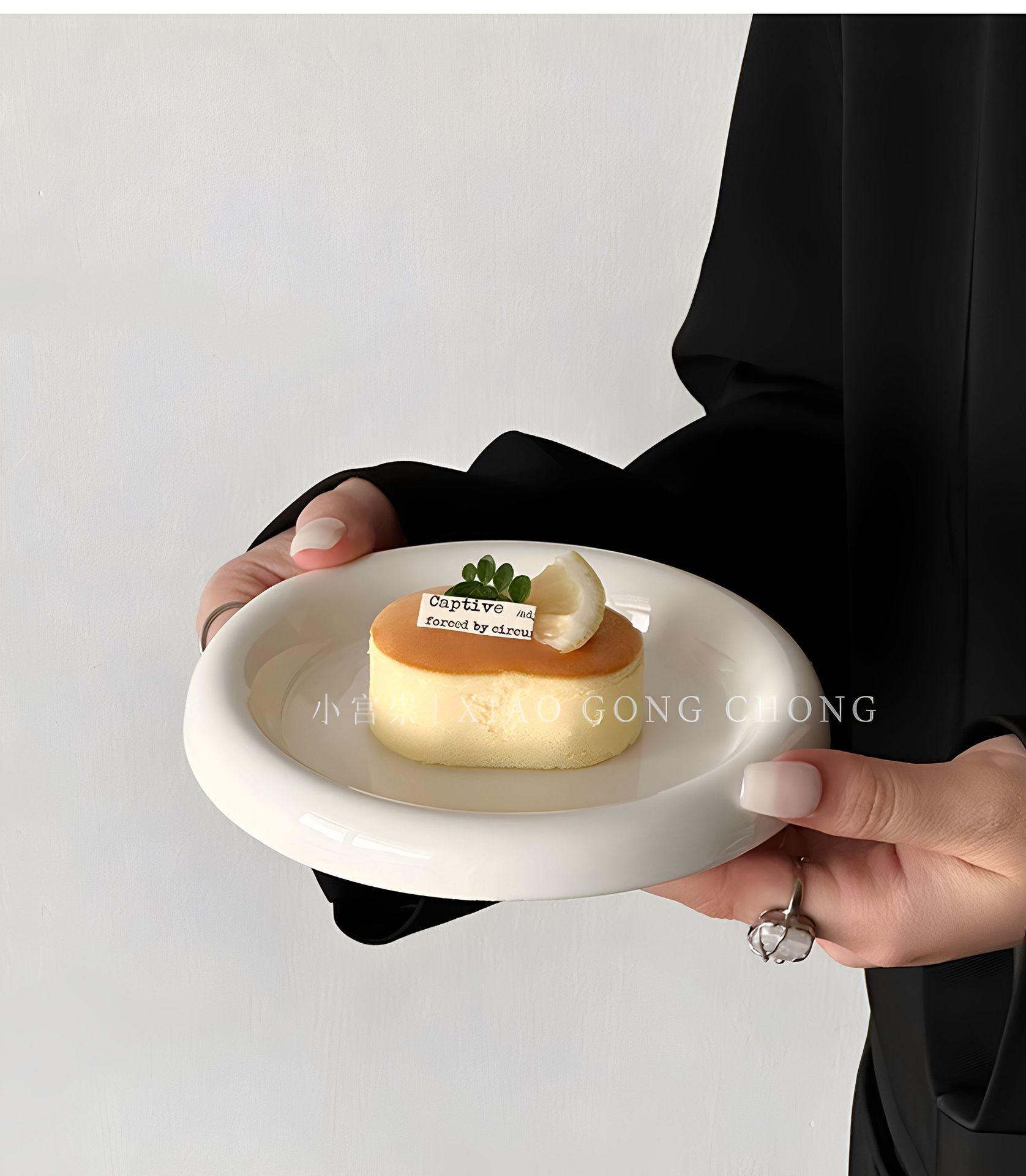 ins风胖嘟嘟甜品盘高颜值家用纯白陶瓷盘奶fufu蛋糕盘早餐盘盘子详情8