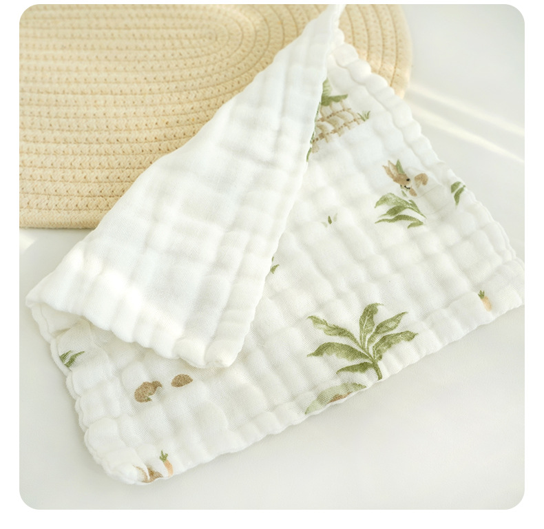 六层泡泡纱新生儿纱布口水巾儿童小毛巾宝宝洗脸巾洗手帕婴儿方巾详情29