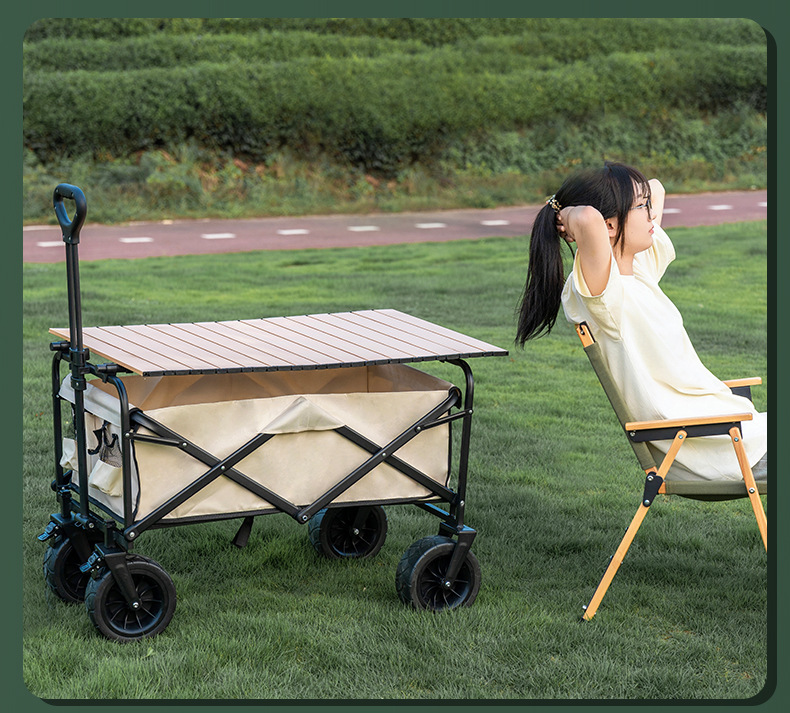 户外露营车摆摊野餐营地小推车可折叠手推车旅行便携手拉小推车详情16