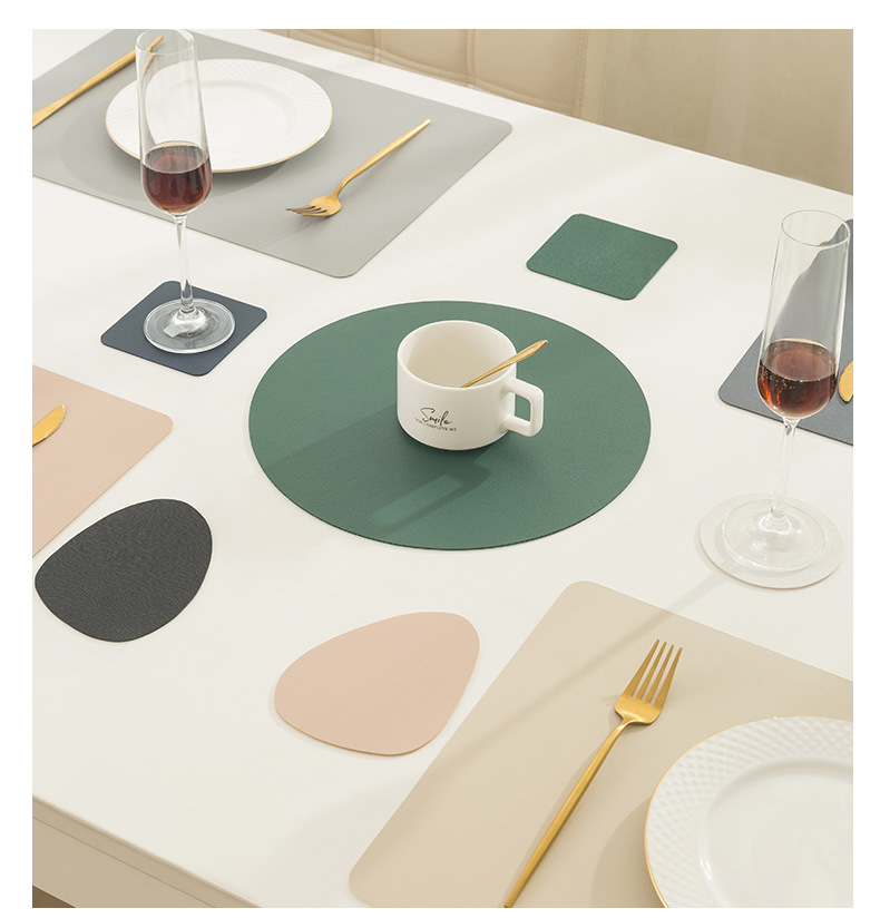 PU皮革餐垫餐桌垫防烫碗垫子隔热垫家用防水防油污杯垫西餐垫批发详情13