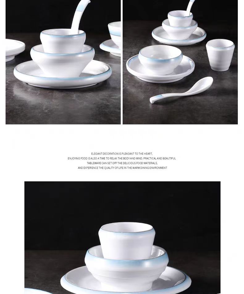 Melamine small bowls, rice bowls, soup bowls, imitation porcelain, hotel restaurants, hot pot restaurants, plastic bowls, plates, cups, spoons, seasoning bowls, commercial use pic 6
