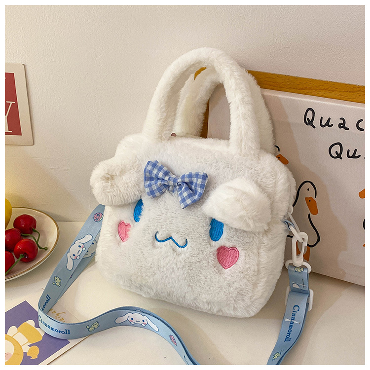 卡通三丽鸥库洛米毛绒包手提化妆公仔包儿童抓机娃娃斜跨零钱小包详情23