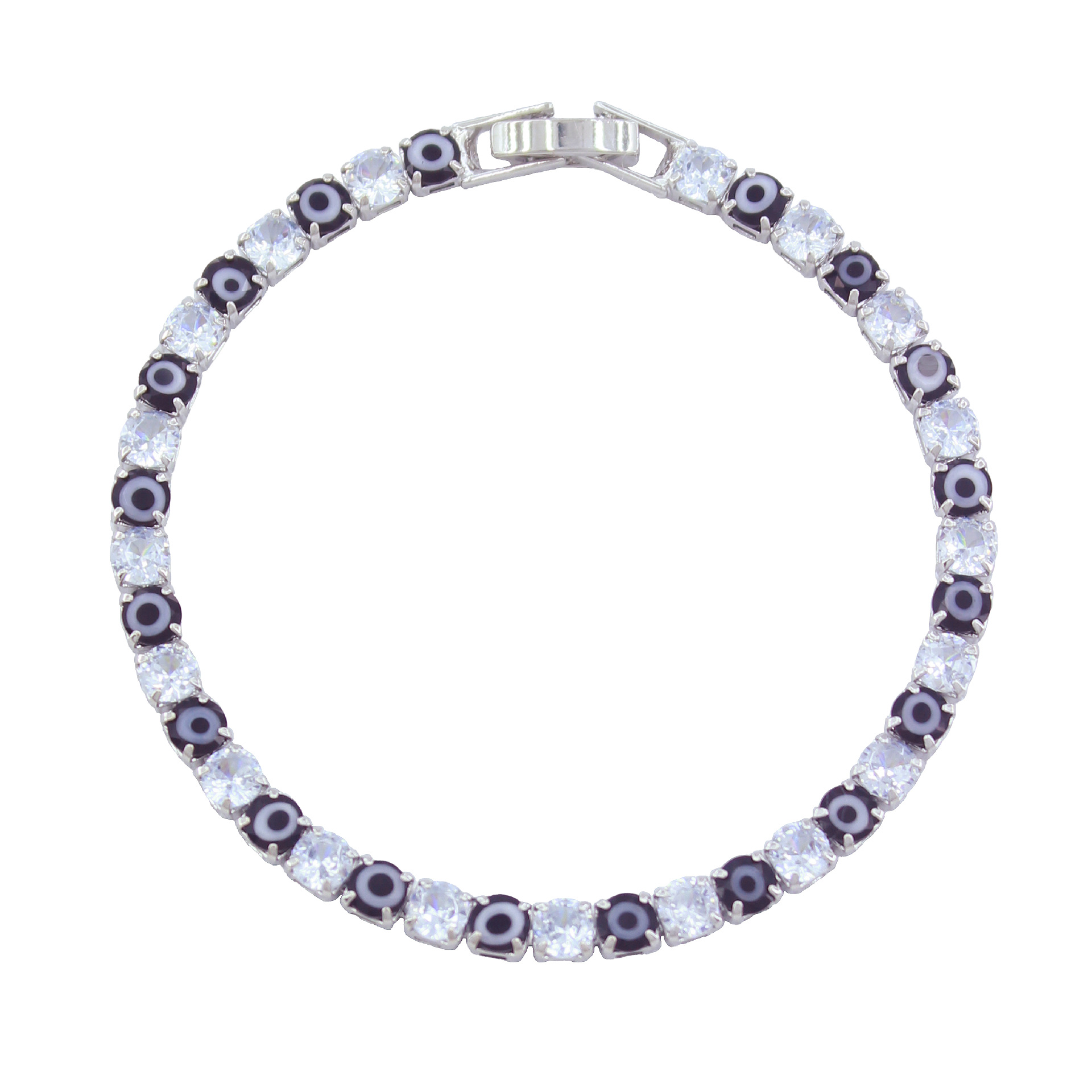 土耳其蓝眼睛恶魔之眼手链铜镀银满钻网球链跨境时尚邪眼饰品工厂批发详情16