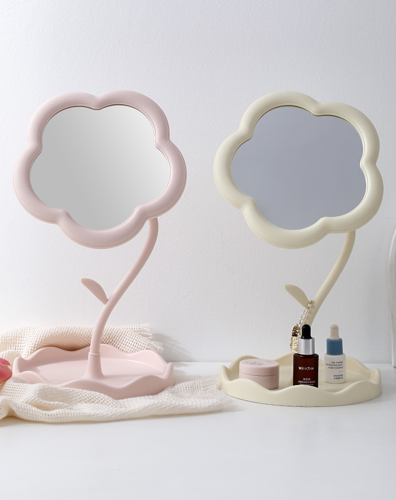 太阳花造型化妆镜学生桌面花朵美妆补妆镜少女梳妆台挂首饰公主镜详情11