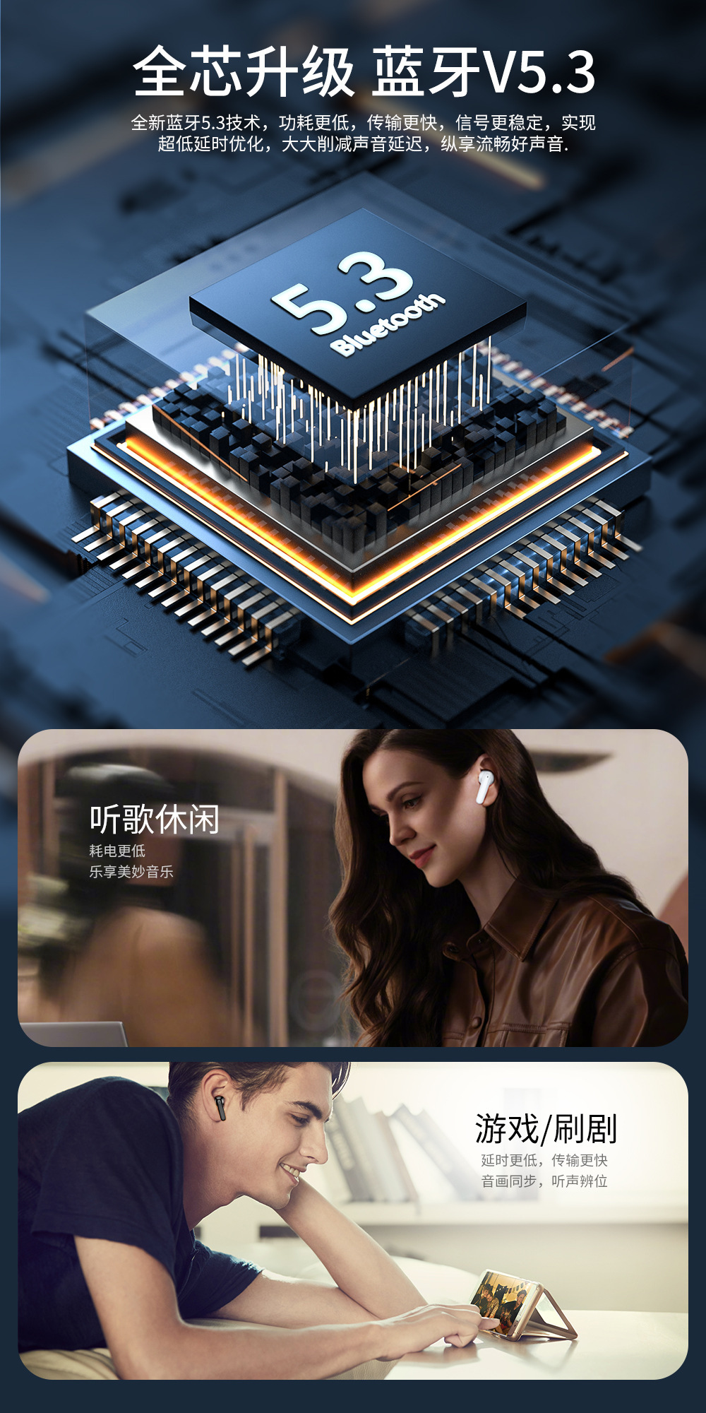 跨境ENC双麦通话降噪蓝牙耳机无感佩戴触控小巧便携口袋无线耳机详情4