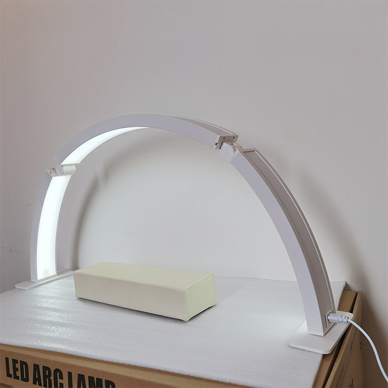 折叠美甲台灯 亚马逊美睫弧形便携式补光折叠u型 折叠桌面半月灯详情2