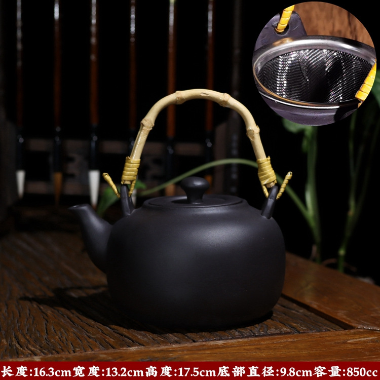 Special offer: Large-capacity purple clay kettle, Gongfu tea set, charcoal stove kettle, household and outdoor handle kettle, suitable for boiling teapots pic 19