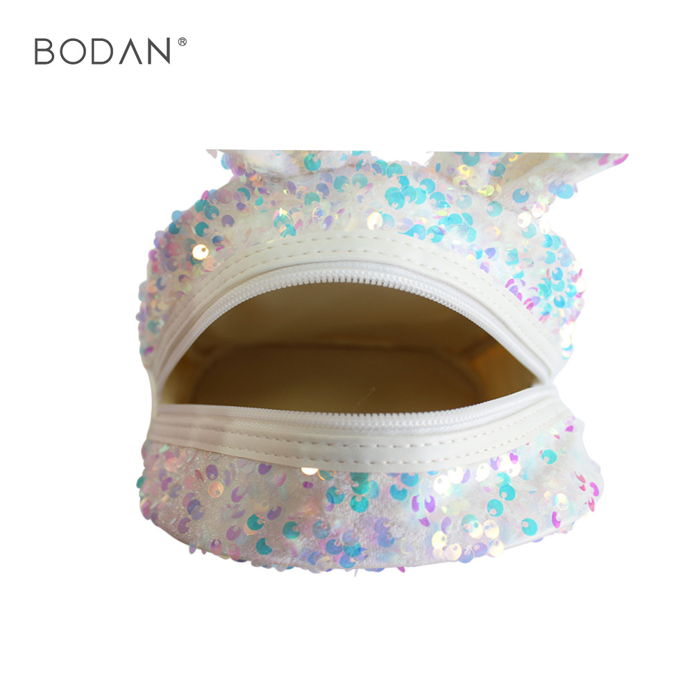 2024现货潮款可爱轻便儿童双肩包纯色亮片幼儿园书包减负儿童背包详情9