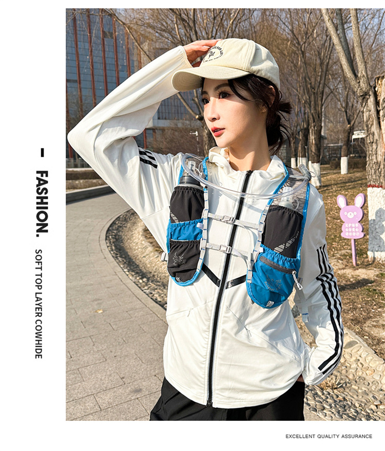 新款多功能尼龙跑步背包 安全反光运动背包水袋背包 骑行包详情17