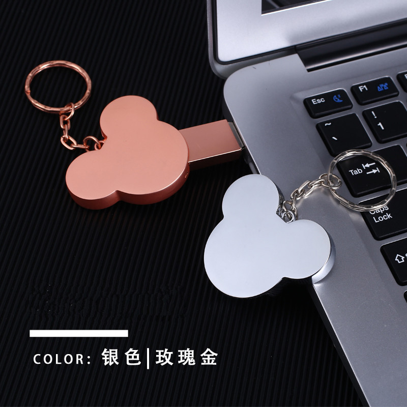 批发创意扣米奇头u盘32G/64G/128G金属U盘可定[[制LOGO礼品优盘详情6