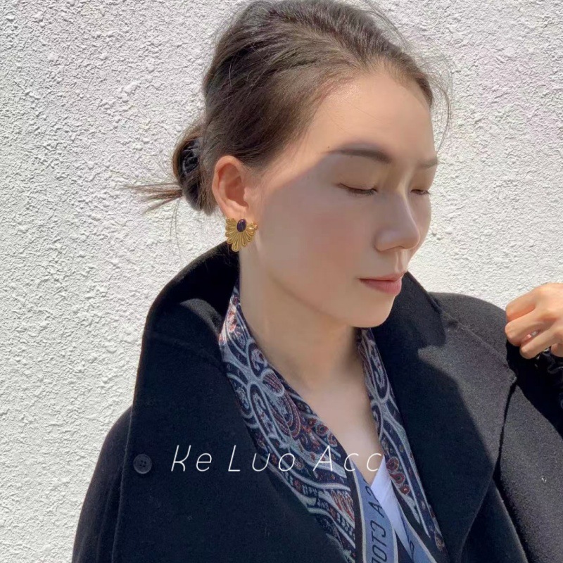 原创天然宝石耳环欧美精致复古耳饰轻奢高级感小众翅膀水滴耳环女详情32