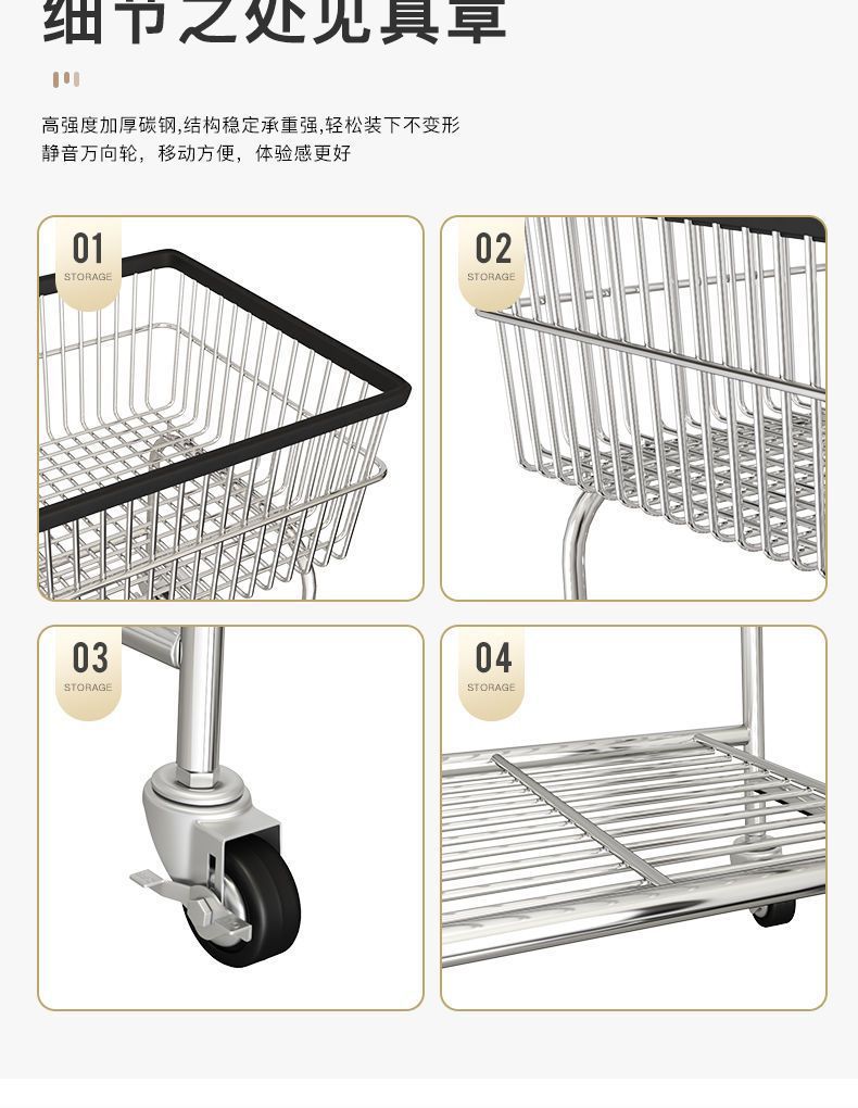 星辰轻奢可移动带轮衣帽架服装店落地展示架女装挂衣架服装配饰网红拍照道具详情16