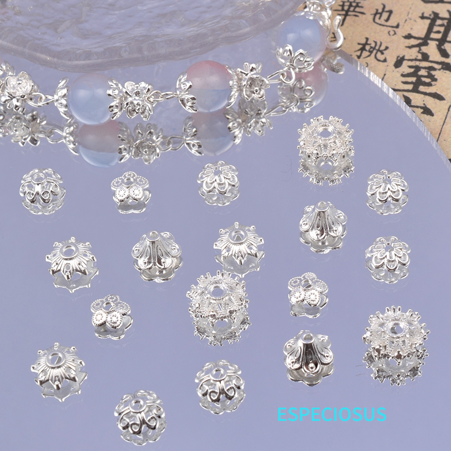 Hollowed-out carved alloy flower stands, diy jewelry accessories, metal flower spacers, earrings, bracelets, beaded materials, spacers pic 8