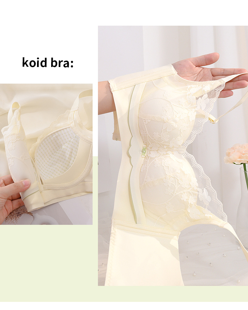 莫代尔内衣女小胸聚拢夏季薄款透气收副乳防下垂无钢圈蕾丝文胸罩详情11
