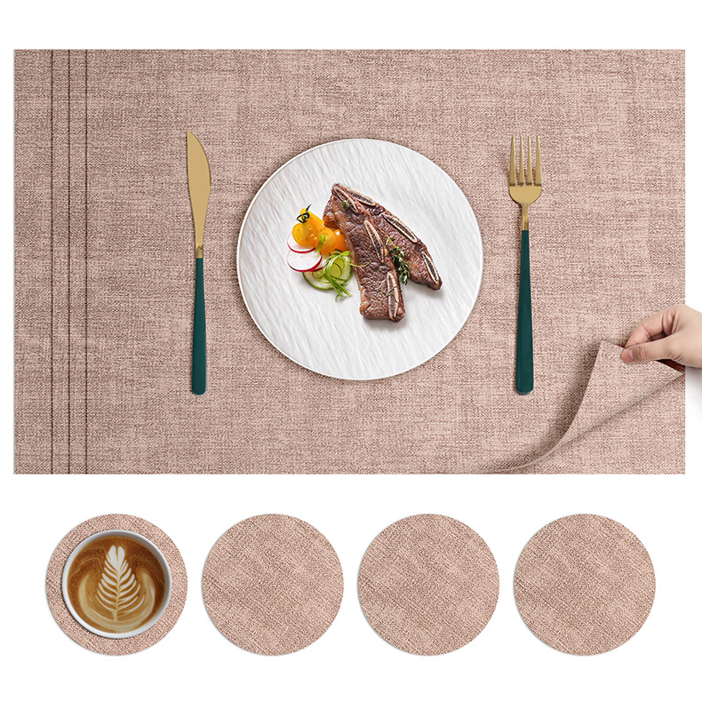 北欧ins风餐垫皮革桌垫防烫垫餐桌隔热垫碗垫高级感餐盘垫茶杯垫详情37
