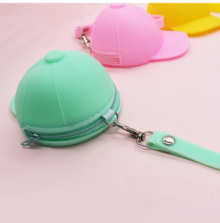 Korean candy-colored hat coin case, silicone cartoon creative zipper wallet, cute coin purse, factory direct sales pic 13