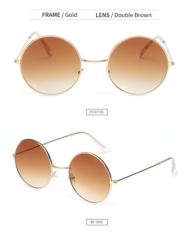 金属圆框眼镜男墨镜女高级感防晒墨镜防紫外线眼镜批发sunglasses详情12