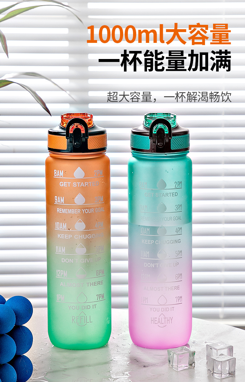 学生爆款塑料水杯高颜值太空杯渐变大容量水杯吸管杯大肚子刻度杯详情16