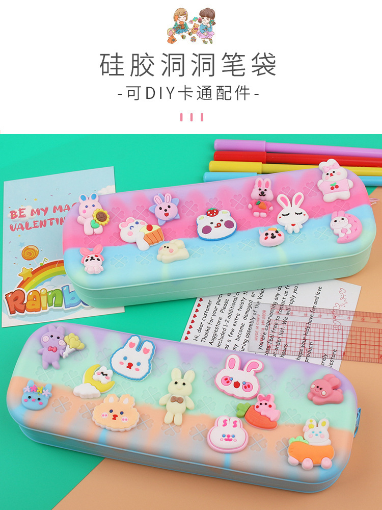 新款儿童卡通硅胶笔袋笔盒文具盒铅笔盒男孩女孩文具袋厂家 批发详情1