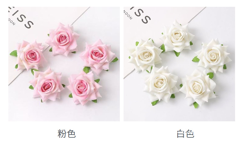 绒布玫瑰6cm仿真花婚礼场景布置居家装饰DIY发夹头饰簪花配件假花办公文化仿真园艺玫瑰详情11