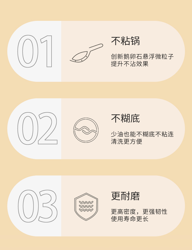鹅卵石炒锅麦饭石不粘锅家用陶瓷炒菜锅奶锅煎炒锅电磁炉锅具套装详情10