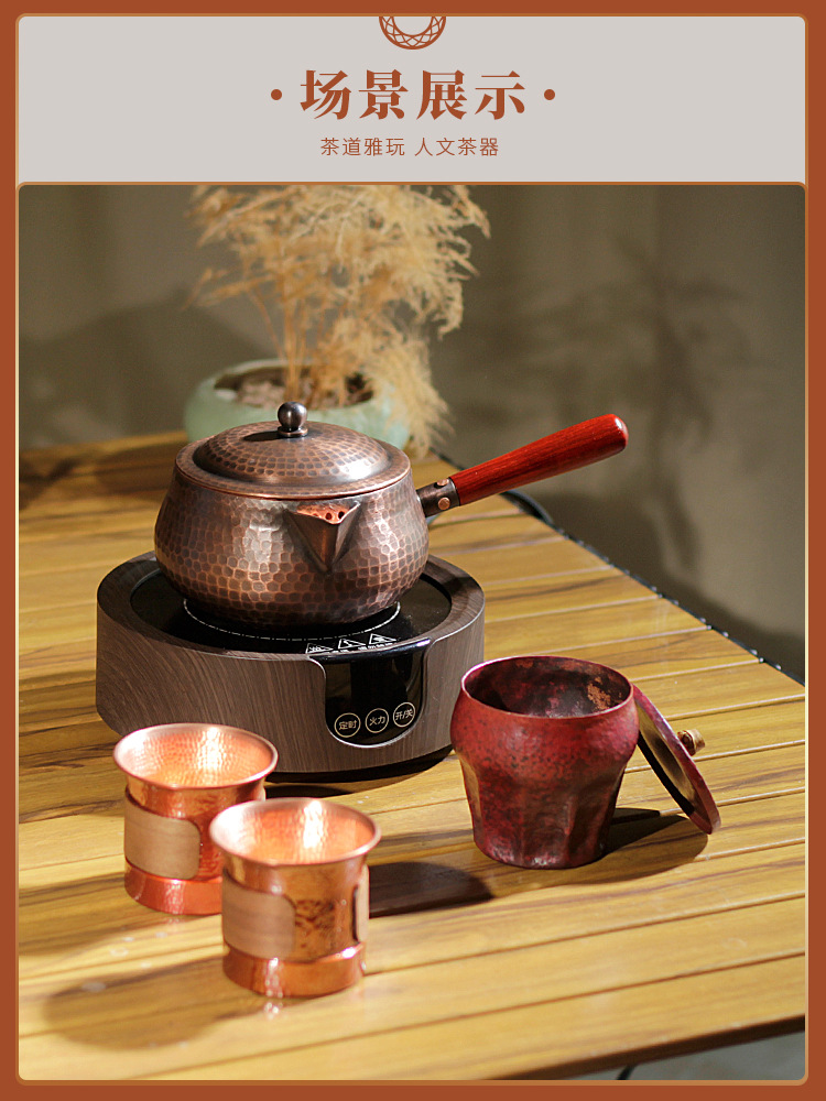 Copper pot electric ceramic stove, household multi-functional electric cooking pot, 1000w large-capacity stainless steel heater pic 4