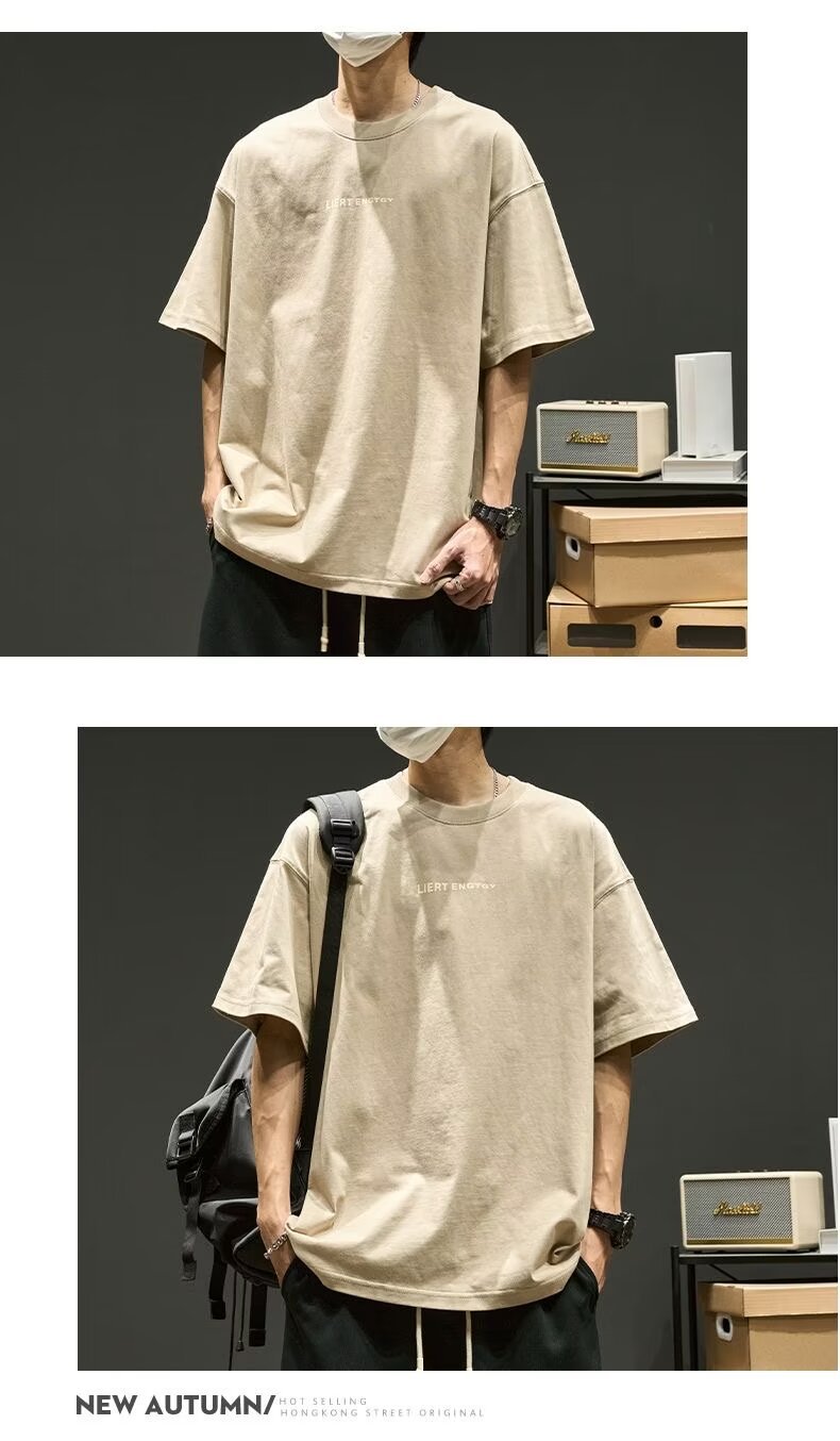 夏季男士t恤潮牌潮流简约半袖上衣男装短袖纯棉衣服男生体恤印花详情27