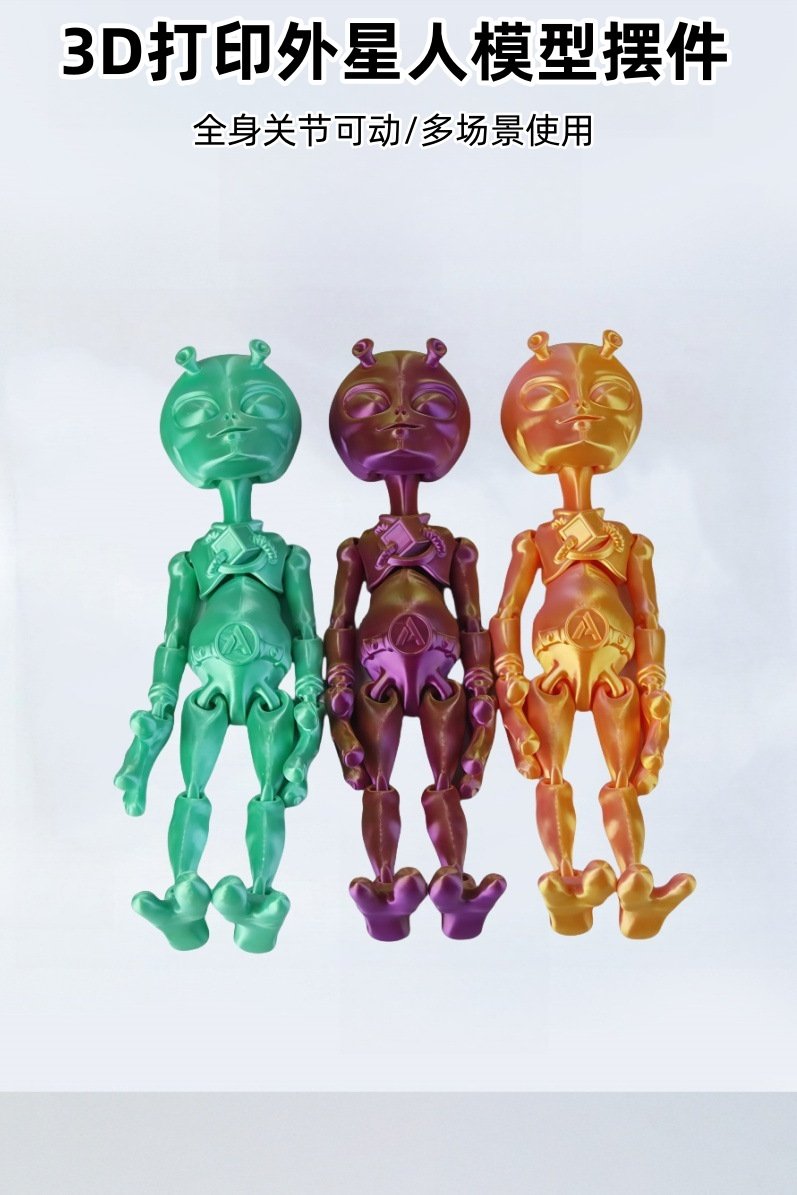 3D printed alien cross-border new alien figurine with movable joints, Halloween creative toy figurine pic 1
