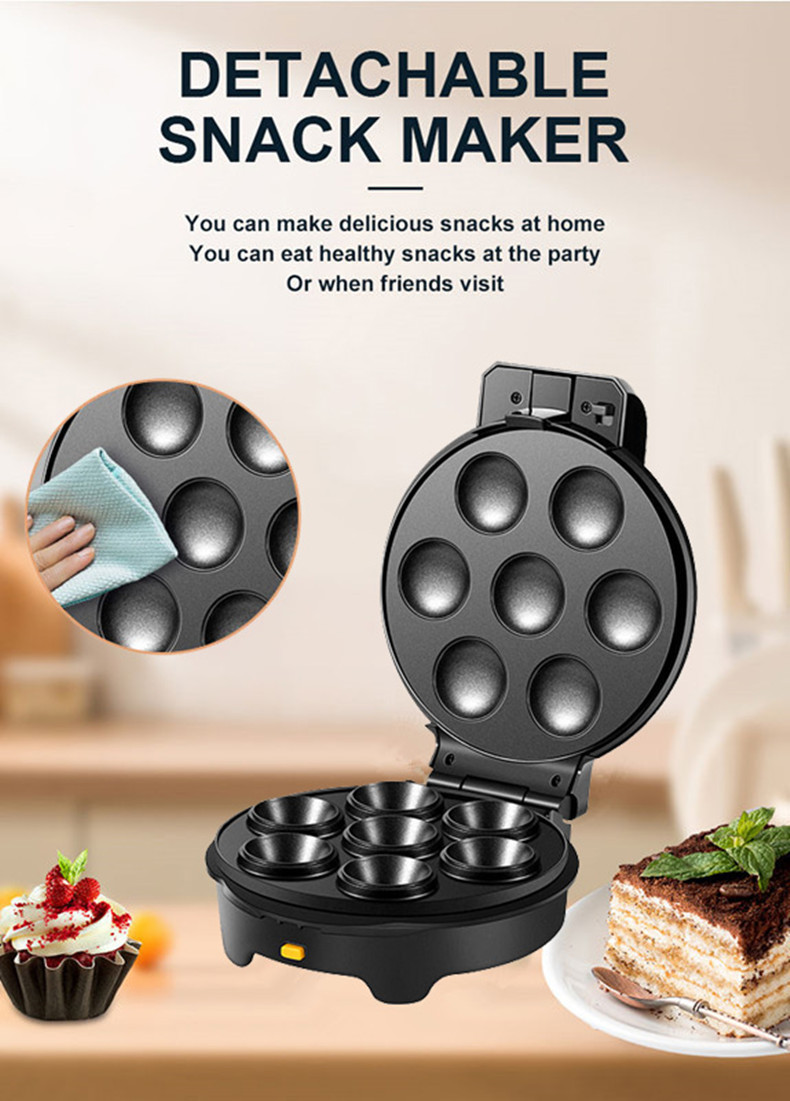 5-in-1 interchangeable plate sandwich machine, meatball machine, pizza machine, doughnut machine, waffle machine, multi-functional breakfast pic 4