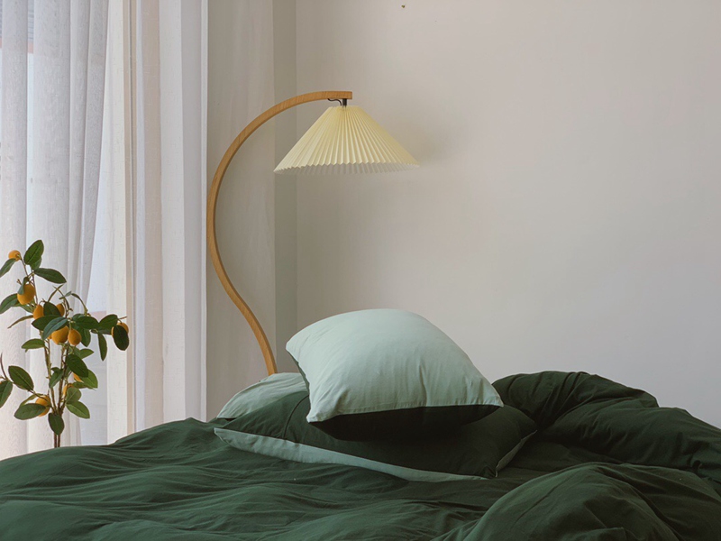 ins Japanese-style solid color all-cotton knitted cotton four-piece set, skin-friendly nude sleeping plain double-layer Indian cotton bed sheet pic 105