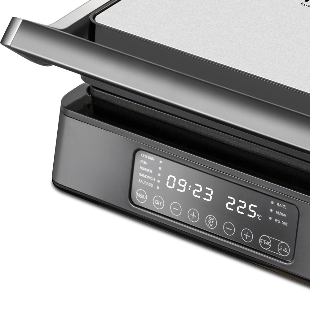 European and British standard cross-border two-in-one steak machine, sandwich machine, waffle machine, detachable intelligent display for breakfast pic 12