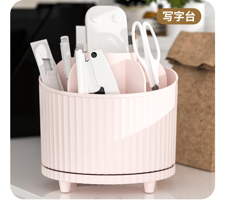 Desktop dressing table, eyeshadow brush, lipstick box, pen holder, desktop rotating makeup brush storage cylinder, cosmetics shelf pic 7