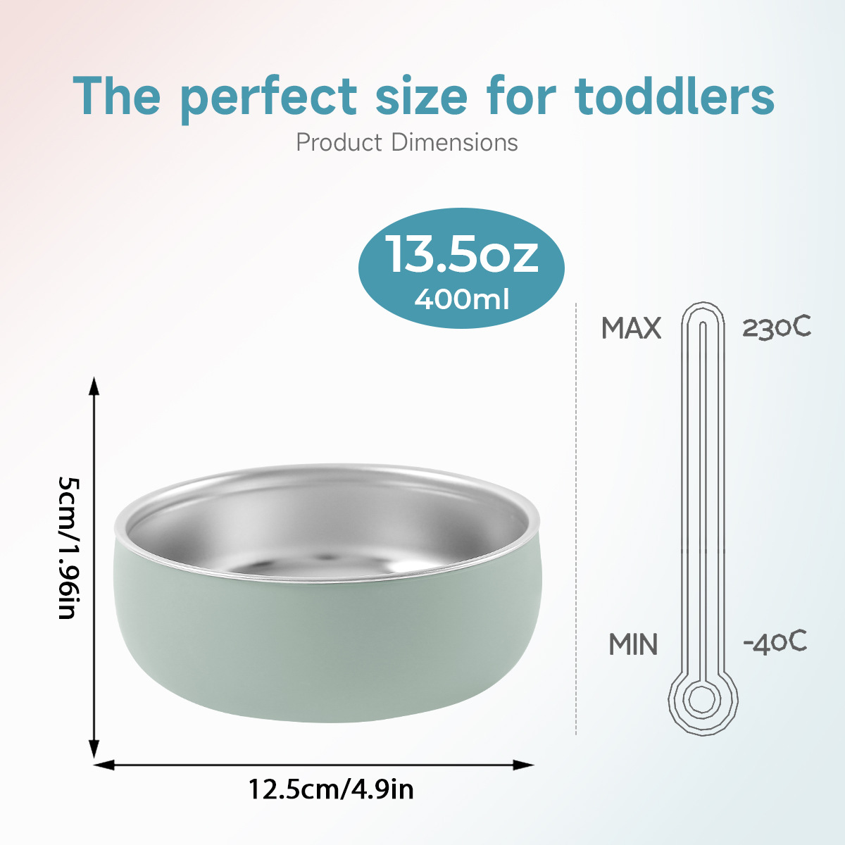 跨境新品宝宝不锈钢硅胶碗 食品级304防滑隔热儿童喂养不锈钢饭碗详情7