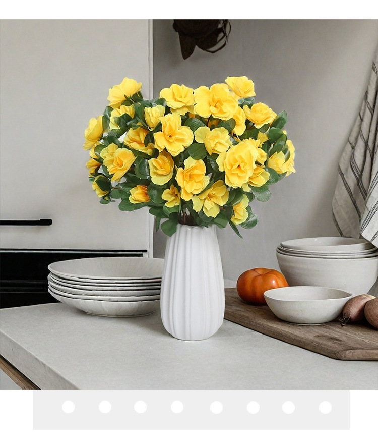 杜鹃花仿真花假花婚礼客厅装饰场景布置艺术插花户外工程办公文化仿真园艺玫瑰摆件详情6