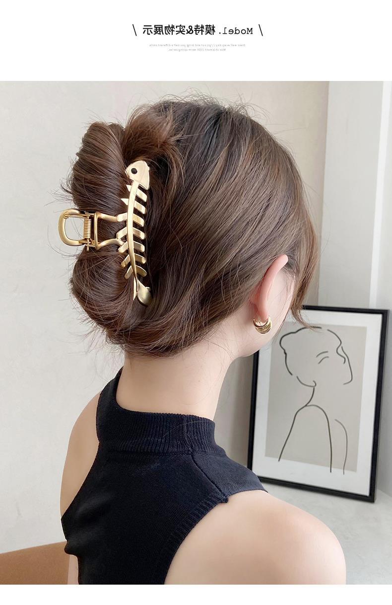 Fishbone hair clips for women in summer, back of the head clips, headwear, metal hair clips, new popular hair grips, shark clips pic 9