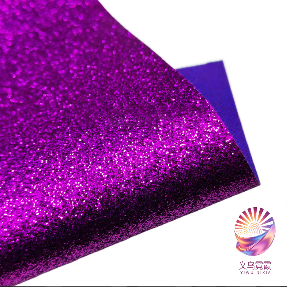 格利特弹力布底闪粉金葱亮片人造PU皮革圣诞装饰面料无机颜料详情13
