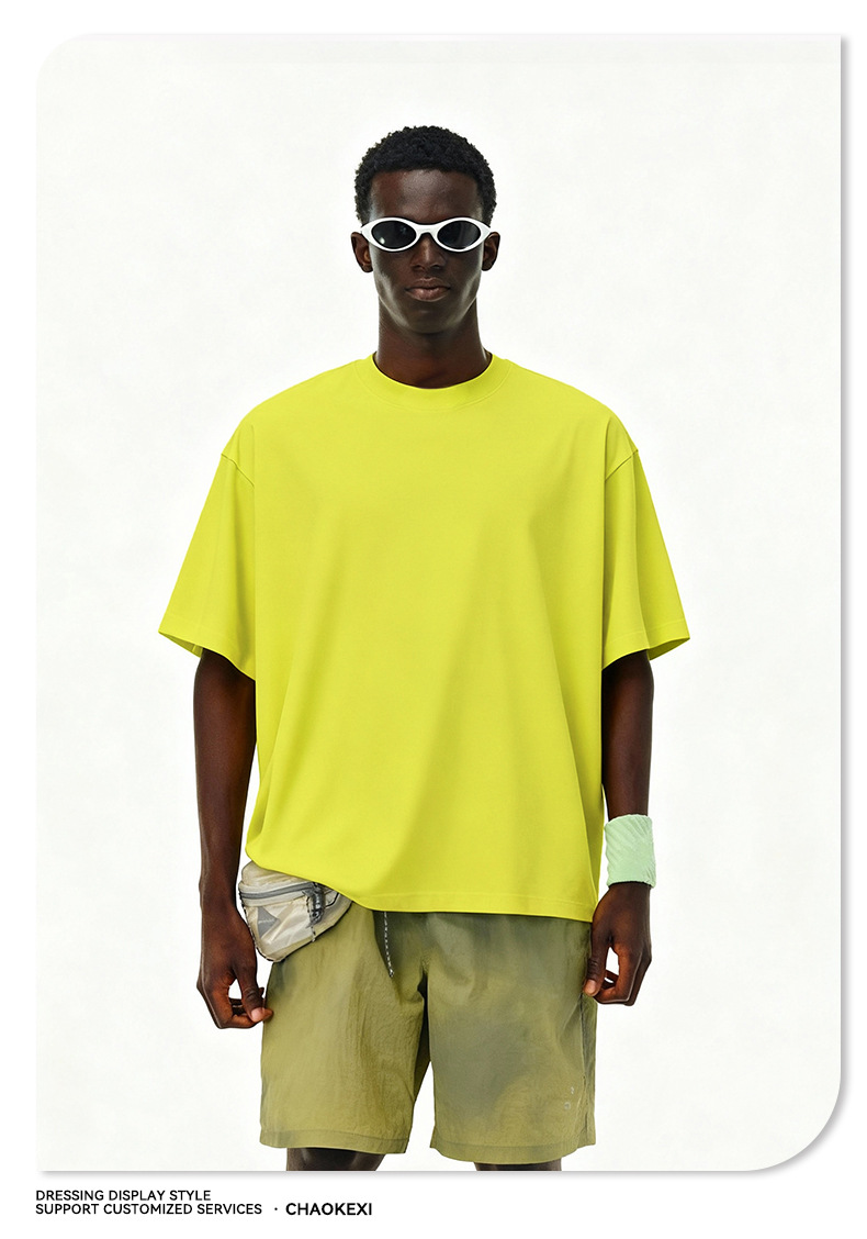 2026春夏新款重磅400G纯棉BOXY短袖潮牌纯色圆领t恤男定制详情26