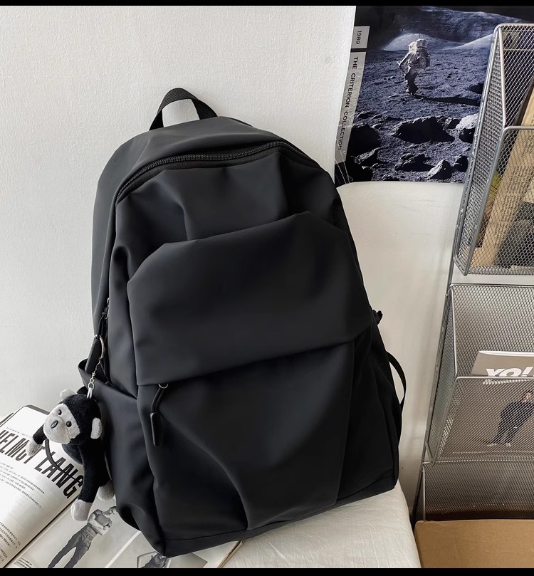 防水尼龙布韩版双肩包大容量大学生书包男士褶皱休闲旅行电脑背包详情10