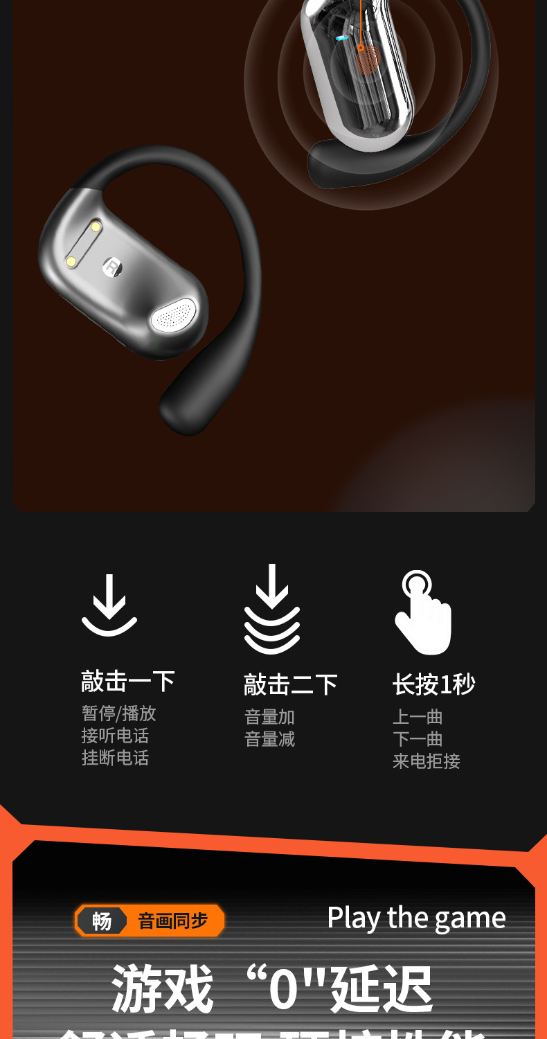 Open Bluetooth headphones, no pain after long-term use during exercise, AI intelligent translation headphones, brand new Bluetooth 5.4 pic 18