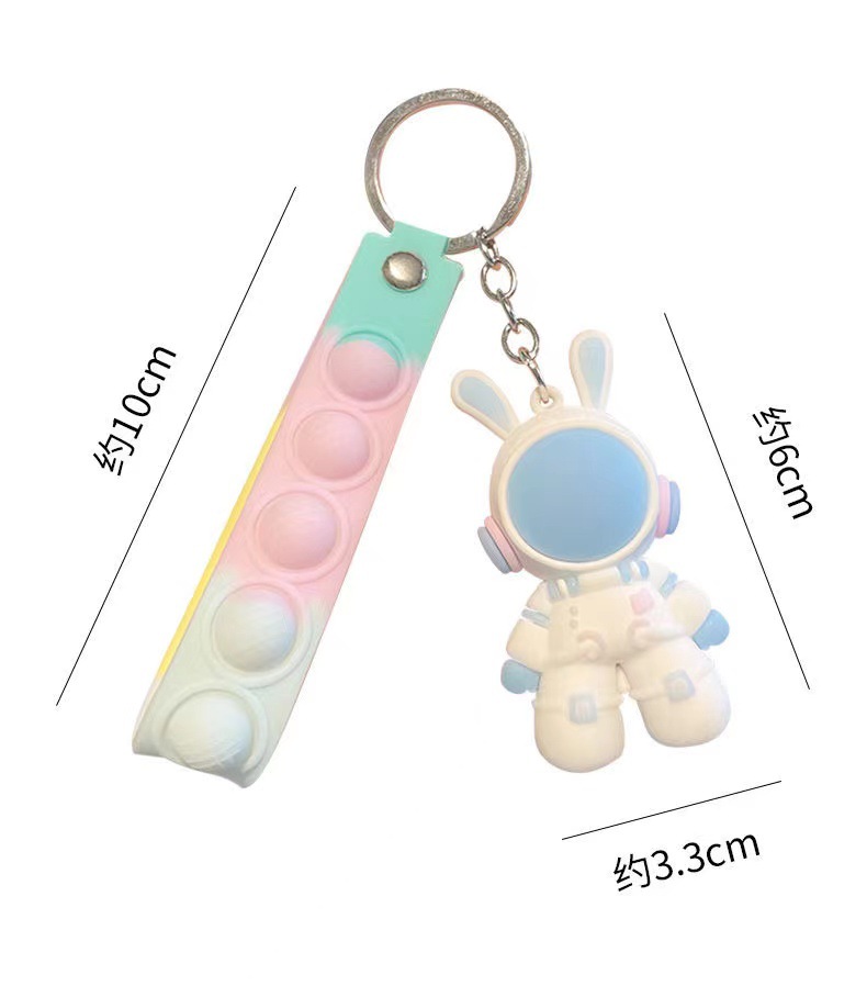 Space Rabbit keychain pendant, ins, high appearance level cartoon rabbit doll car pendant decoration pic 2