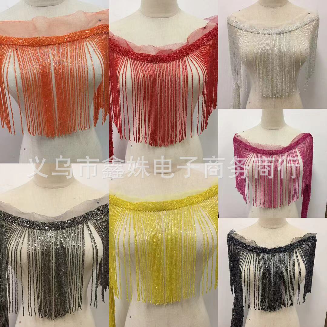 28cm fashionable tube beads, round beads, glass beads, tassels, fringed accessories, suitable for dance costumes pic 15