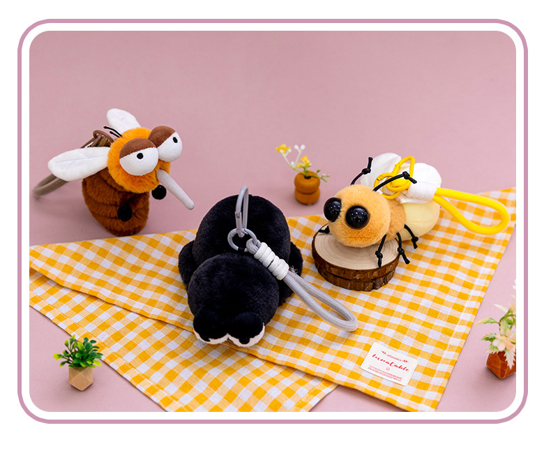 Insect plush hanging figurines, funny and fun, mosquitoes, flies, moths, mantises, realistic animals, in stock, trendy toys, wholesale pic 14