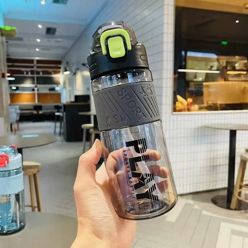 新品运动大容量字母印花吸管杯塑料杯健身户外学生水杯便携随身杯详情2