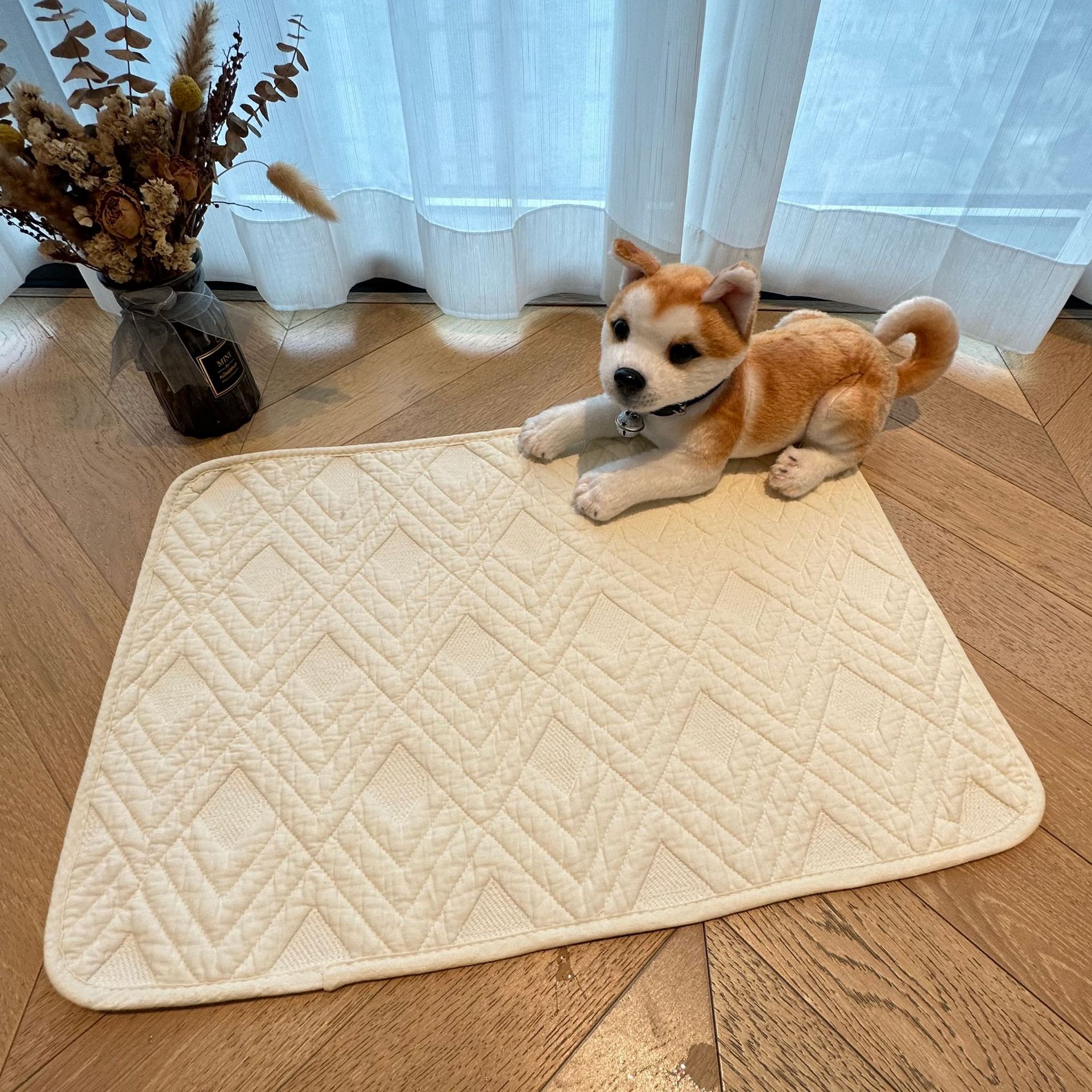 Plain pure cotton floor mat, quilted anti-slip mat, entrance bedroom floor mat, kitchen mat, pet mat, carpet anti-slip and silent pic 11