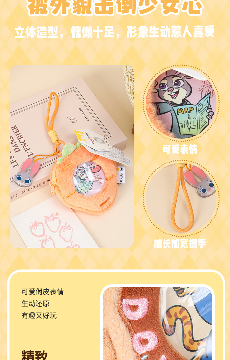 迪士尼正版授权史迪奇动物城朱迪尼克豹警官吧唧列玩偶零钱包挂件详情3