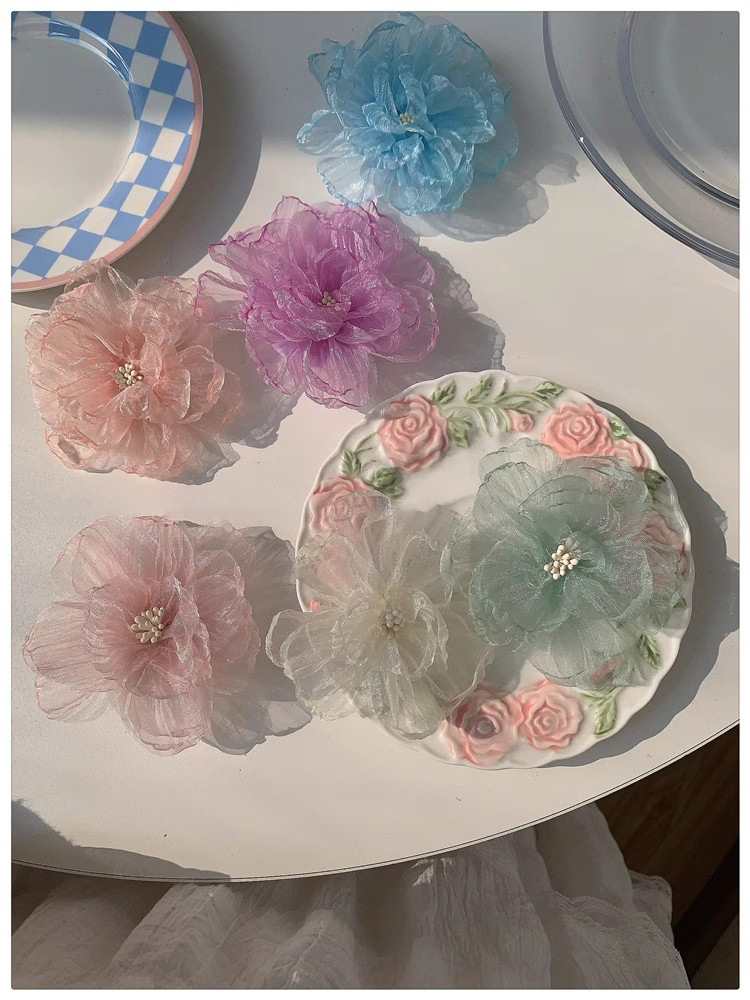 The color is super spring-like ~ Vacation-style large flower hair clip, side clip, new 2024 bangs hair accessory for women pic 7