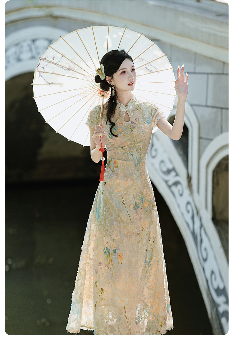 New Chinese-style traditional Chinese style cheongsam improvement young girl daily slimming and elegant dress for Summer 2025 new style pic 12