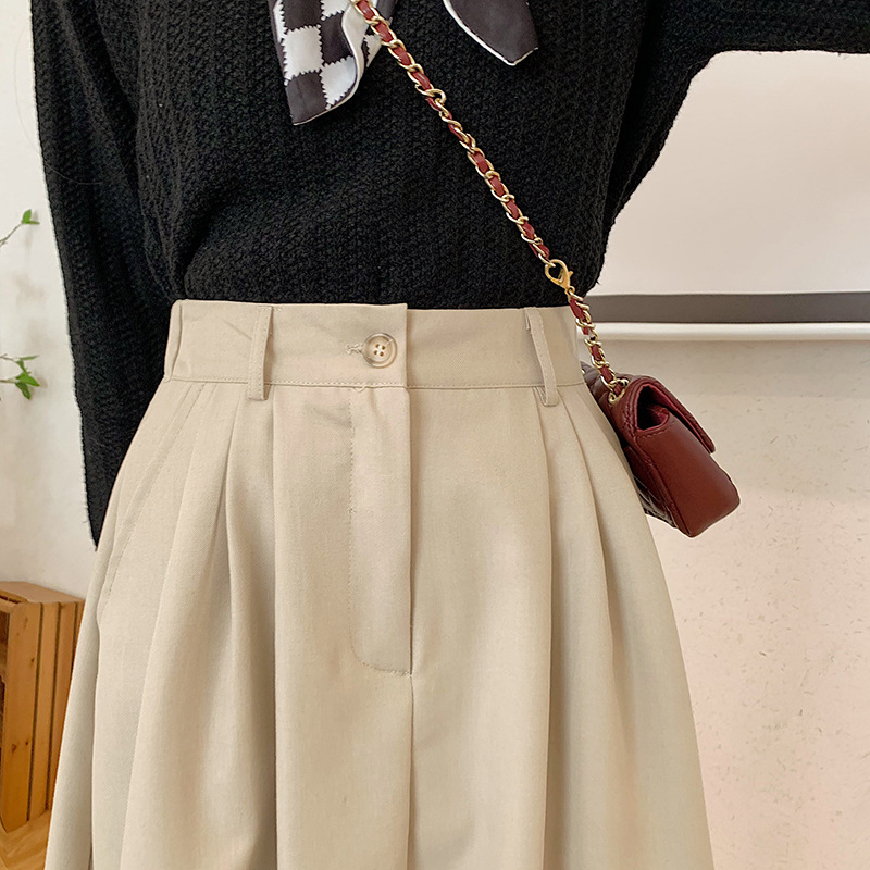 The new Korean-style slimming MIDI skirt for women in the 2022 autumn and winter season is in vogue with A large swing A-line skirt trend pic 34