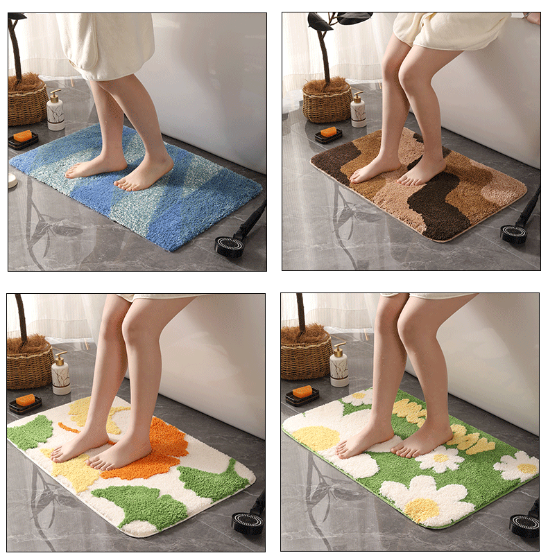 Bathroom absorbent MATS, floor MATS, cartoon flocked floor MATS, bathroom anti-slip floor MATS, home carpets, door MATS - one-piece consignment pic 13