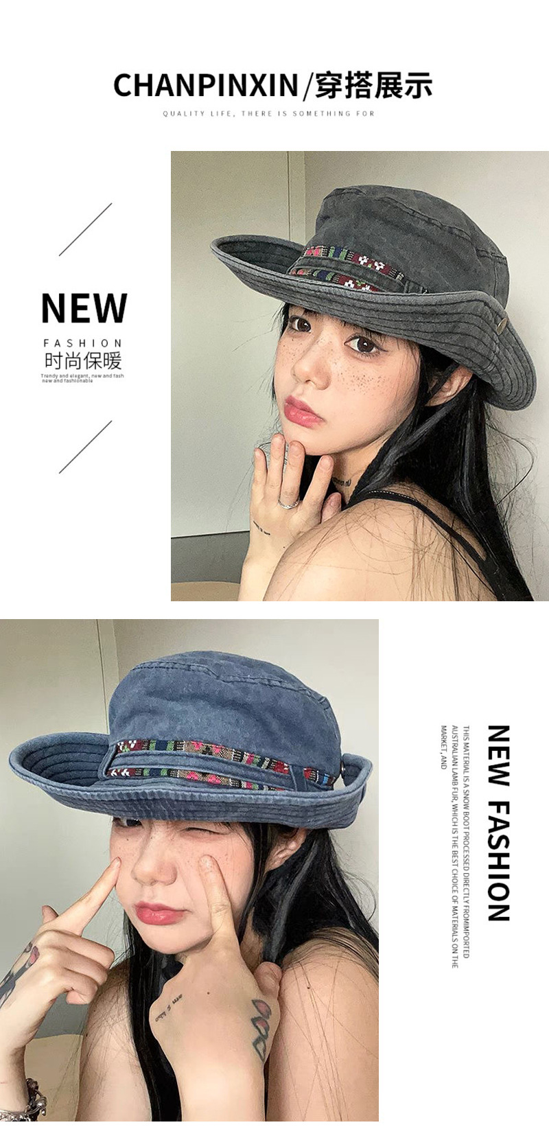 Cross-border export of ethnic-style cowboy hats, outdoor hiking and mountaineering sun protection hats, travel and camping wide-brimmed hats, and fisherman hats pic 8